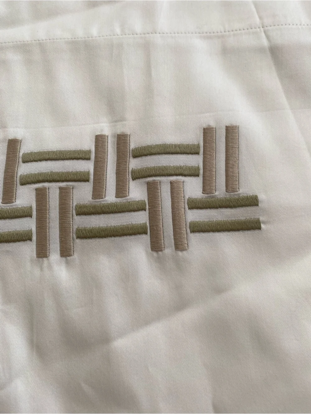 Set 2 FRETTE BASKETWEAVE EURO SHAM BRONZE GOLD SAND CARAMEL KHAKI EMBROIDERY